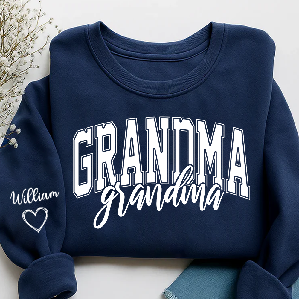 Grandma with Grandkids’ Names, Custom Gift for Grandma Sweatshirt