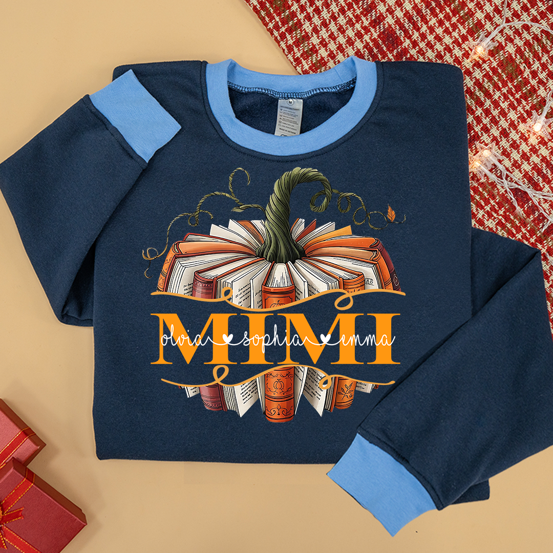 Mimi book Pumpkin And Grandkids Fall Sweatshirt Mix