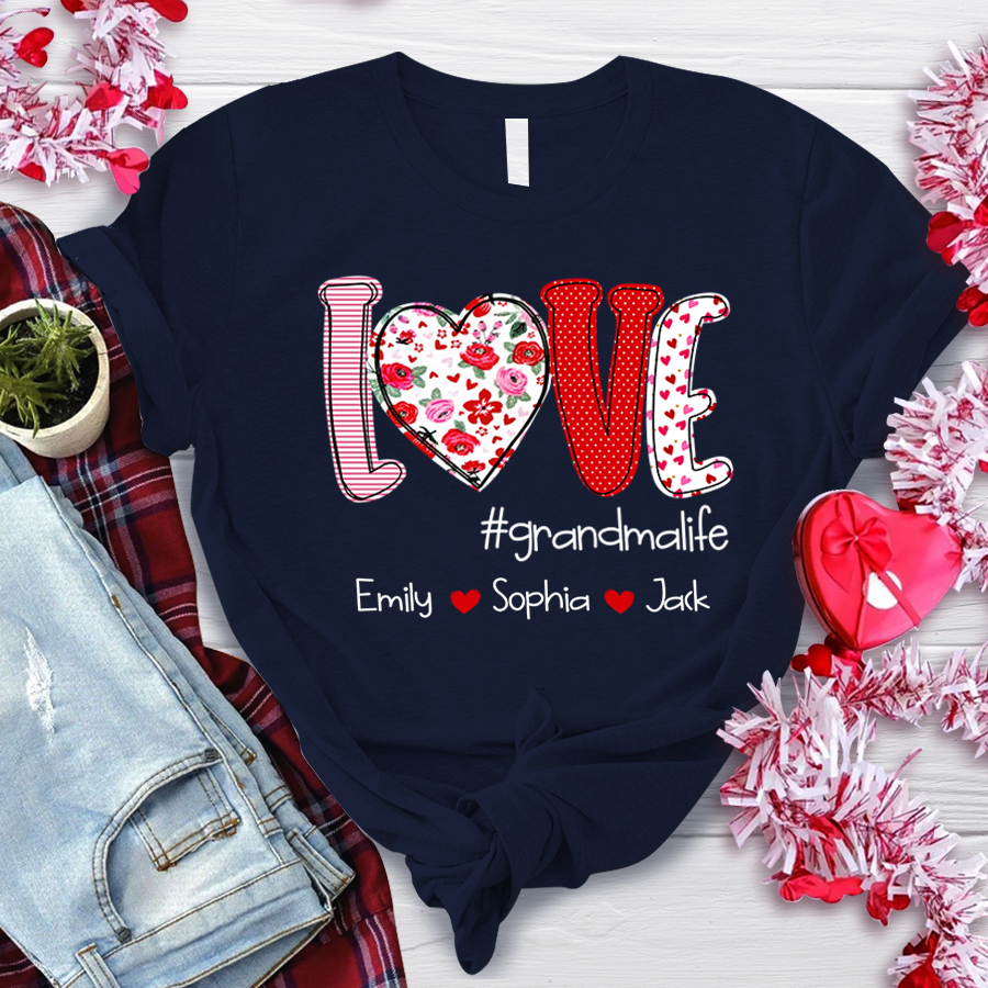 Love Grandmalife And Kids Valentines T-Shirt