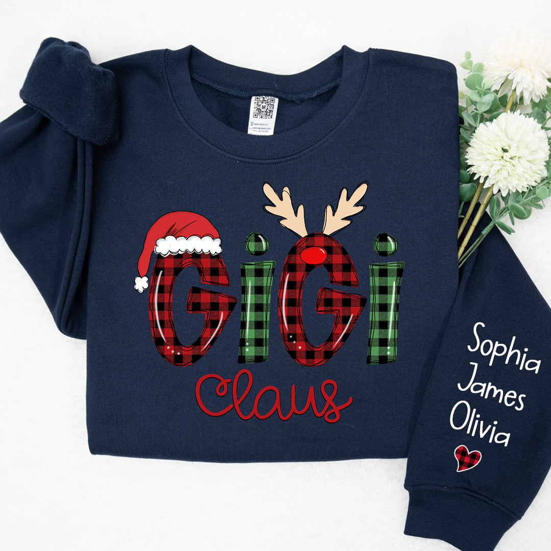 Merry Christmas Gigi claus caro with Grandkids Sweatshirt
