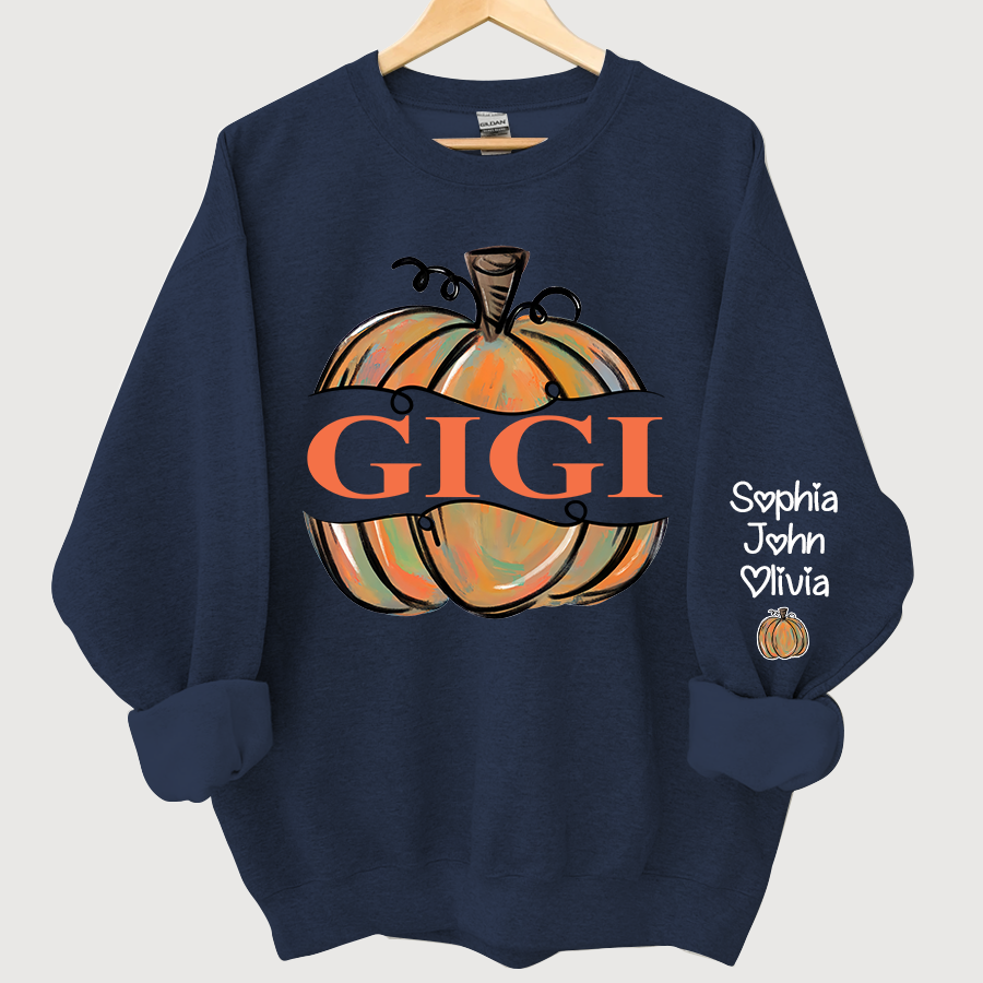 Personalized Gigi Pumpkins Color painted Autumn  Sweatshirt