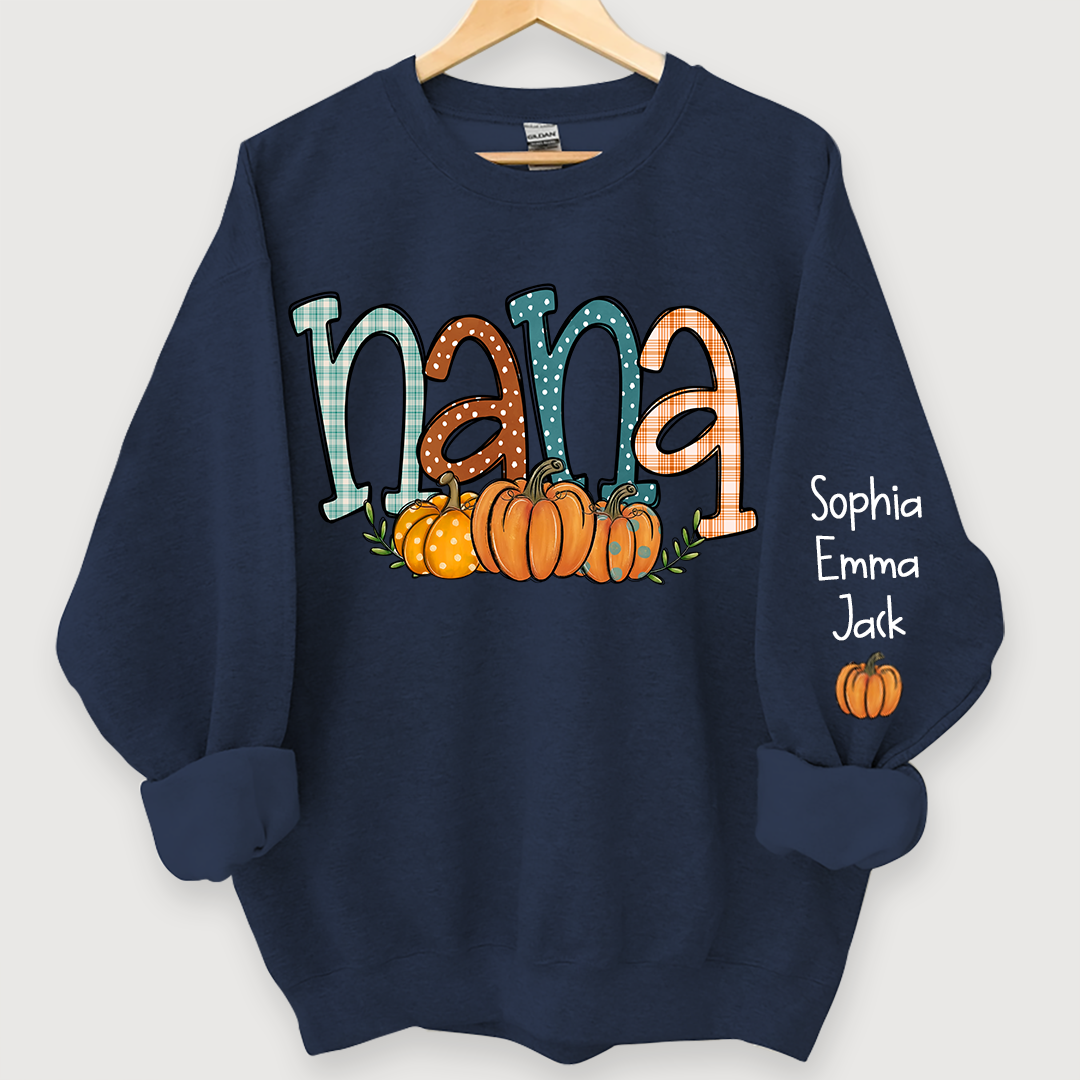 Nana Pumpkin And Grandkids Autumn Sweatshirt