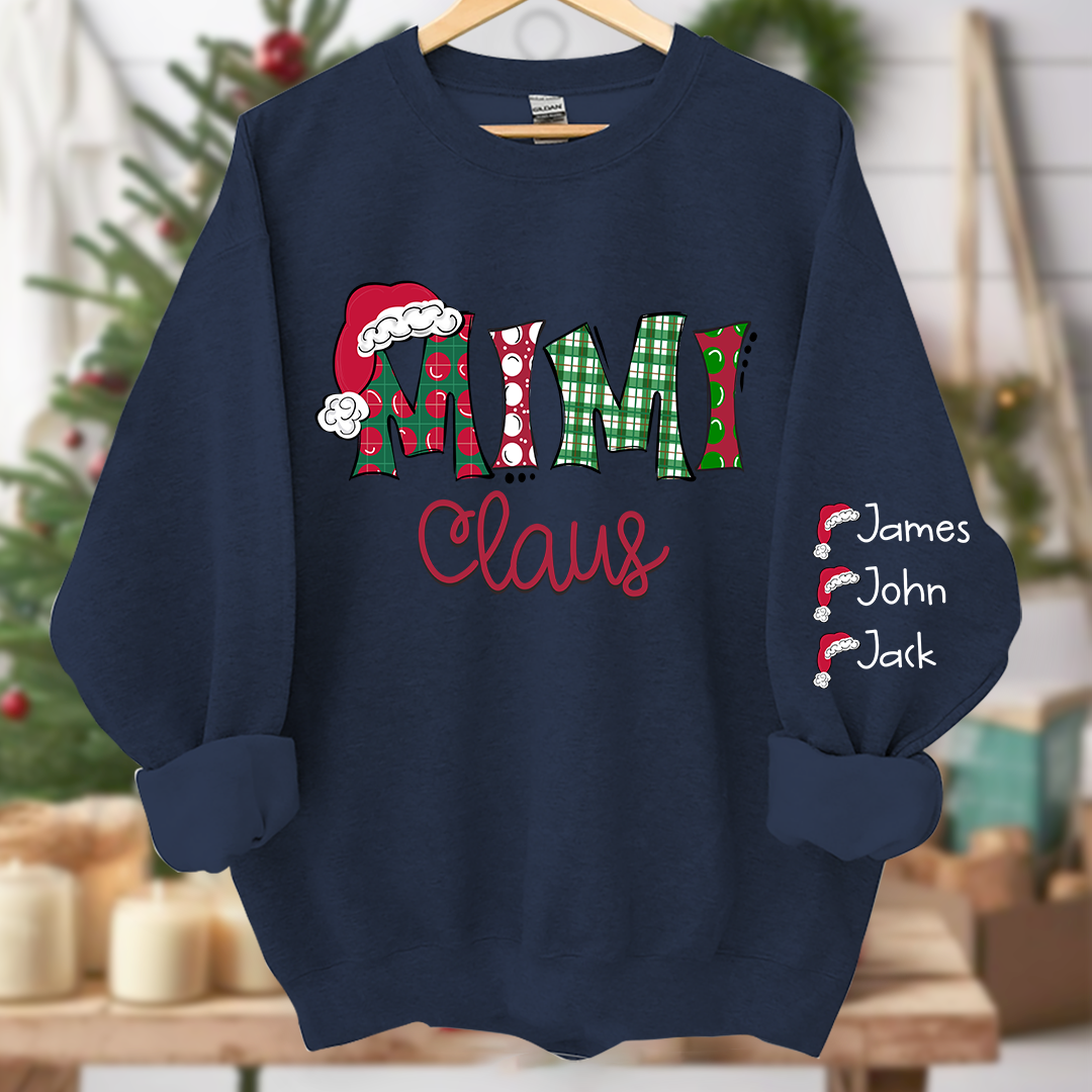 Merry Christmas Mimi, Grandma Claus Christmas and Grandkids Sweatshirt