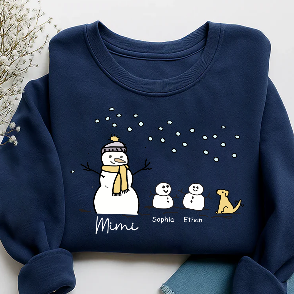 Mimi Snowman Dog with Grandkids – Christmas Gifts Sweatshirt
