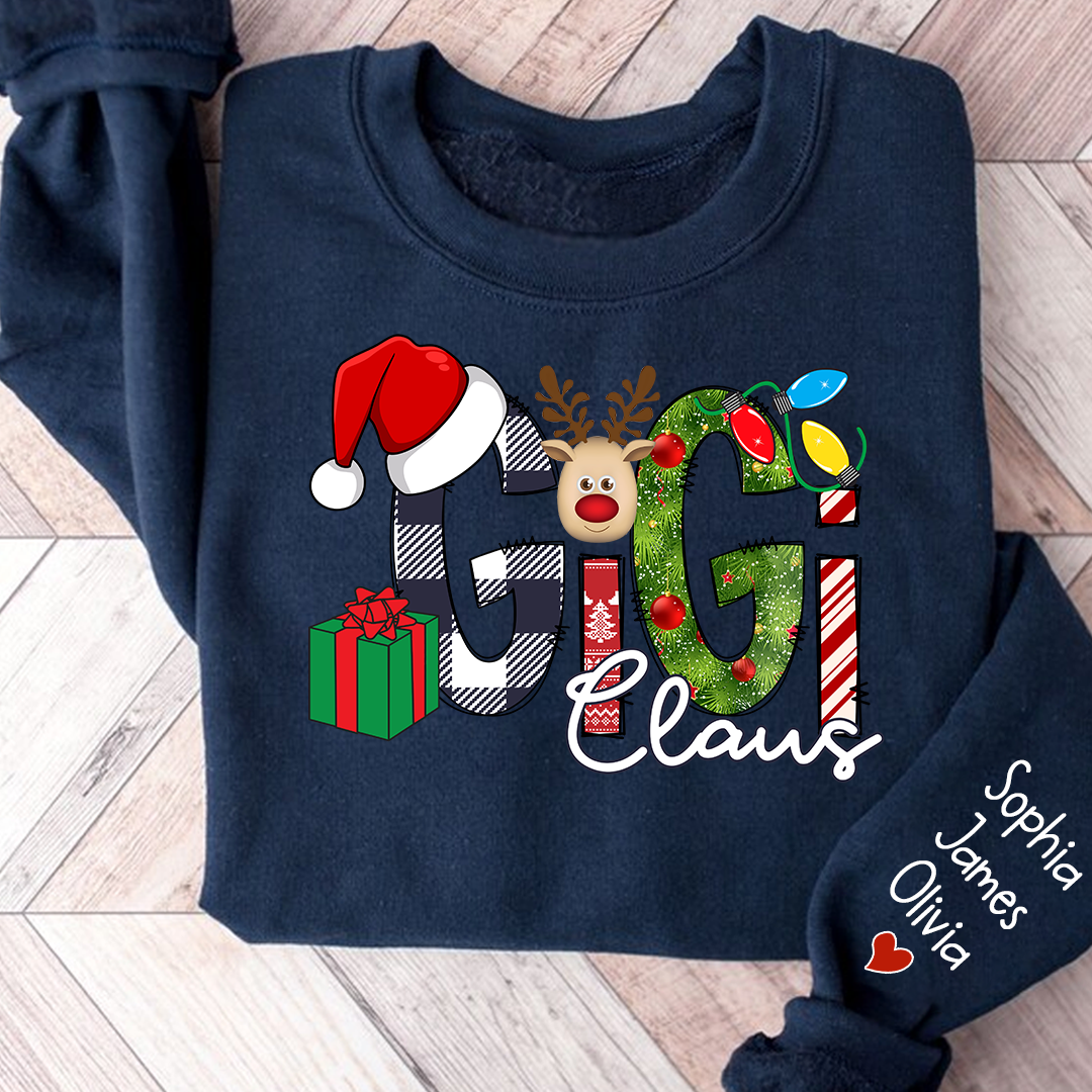 Gigi Claus Sweatshirt, Merry Christmas Nana, Grandma  Sweatshirt, Custom Grandma Claus Christmas