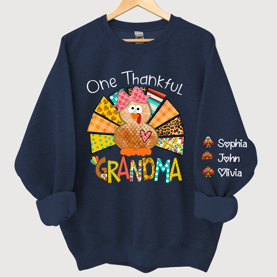 One Thankful Grandma Thanksgiving Turkey Sweatshirt