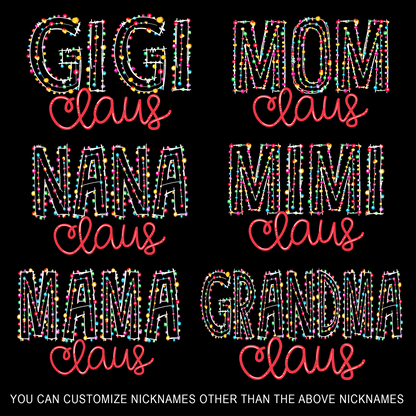 Gigi Claus Christmas lights And Grandkids Christmas Merry Sweatshirt