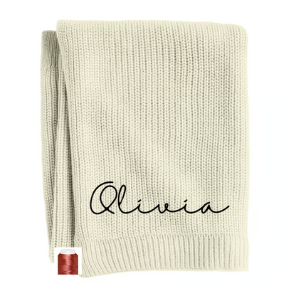Custom Nickname Embroidery Baby Knit Blanket  Embroidery Baby Knit Blanket