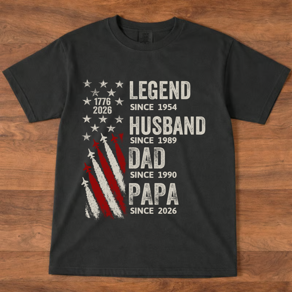 Legend Husband Dad Grandpa Kid Custom Name - Personalized Shirt - American 250th Anniversary Keepsake For Husband, Dad, Grandpa