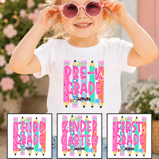 Custom Grade Level, KidsTeam, Pre-K To Fifth Grade Back To School Shirt