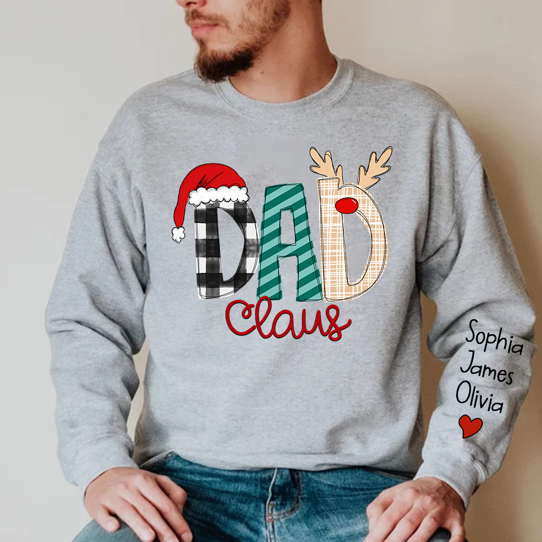 Personalize Merry Christmas Dad Claus, Gift Custom Name Kids Sweatshirt  Sweatshirt