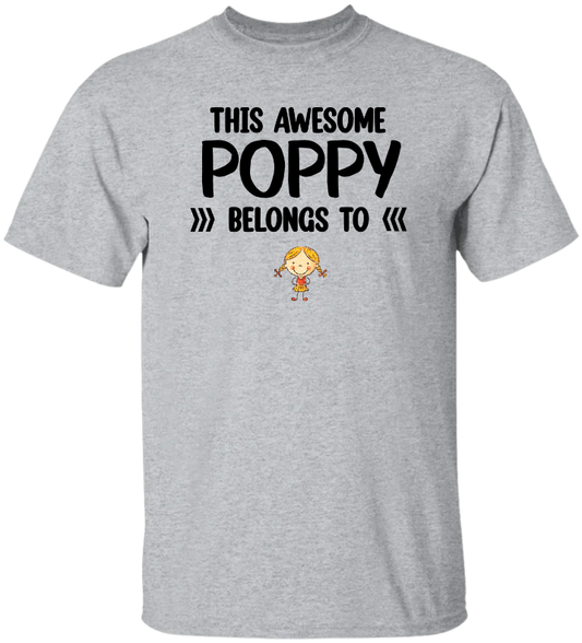 This Awesome Poppy Belongs To, Custom Poppy And Kids, Grandpa Gift TH