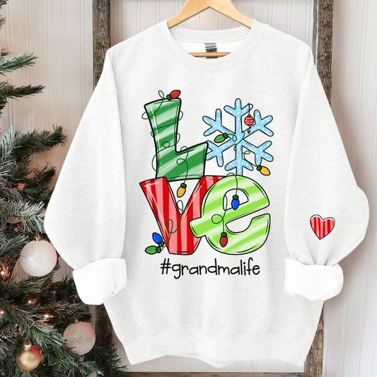 Love Grandma Life Christmas And Kids Sweatshirt