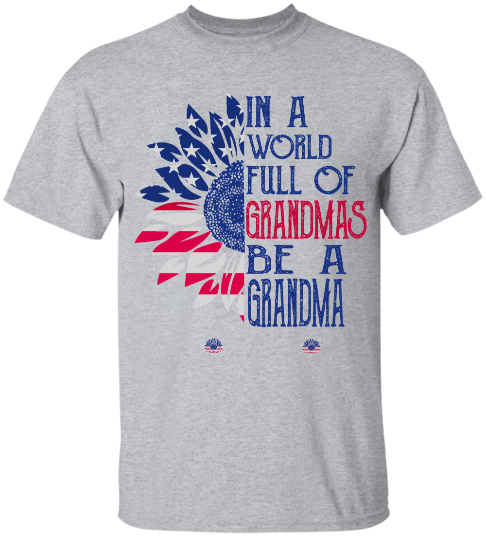 In A World Full Of Grandmas Be A Mimi Sunflower And Grandkids America T-Shirt