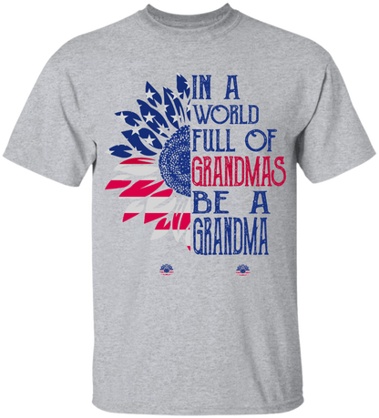 In A World Full Of Grandmas Be A Mimi Sunflower And Grandkids America T-Shirt