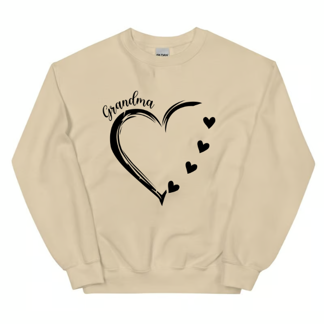 Grandma and Grandkids Hearts, Gift For Grandma Sweatshirt