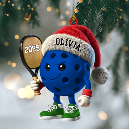 Personalized Pickleball Name Ornament 2025, Custom Acrylic Christmas Decoration, Unique Gift For Pickleball Players And Fans Ornament