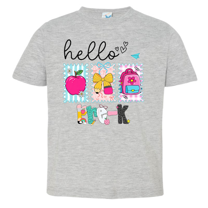 Preppy Back to School Hello Kindergarten Pre-K 1st 2d 3d 4th 5th Grades