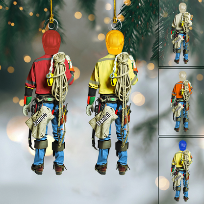 Personalized Lineman Ornament 2025 – Custom Electric Utility Worker Ornament, Christmas Gift for Lineman Dad or Husband Ornament