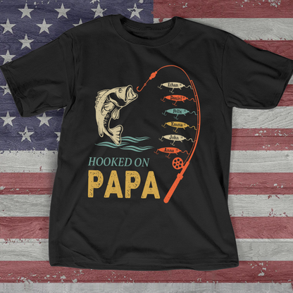 Hook On Being Papa Father's Day Fish Grandkids Hoodie