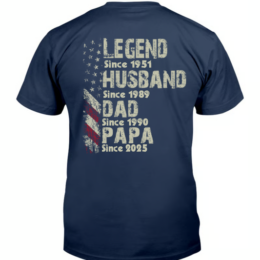 Personalized Legend Husband Dad Papa Since T-Shirt