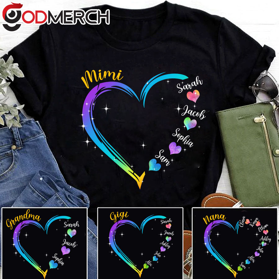 Personalized Grandma Hearts Grandkids Names Hearts