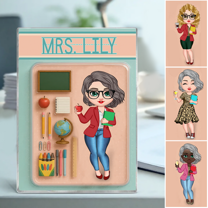 Effect Teacher Action Figure Pack Packaging Personalized Flat Rectangle Acrylic Block