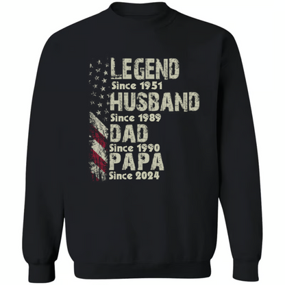Legend Husband Dad Papa Since Father's Day Shirt