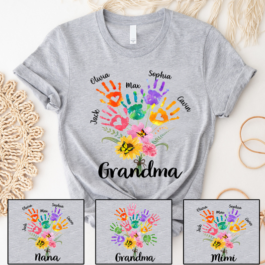 Personalized Grandma Flower Hand With Grandkids Mother's Day