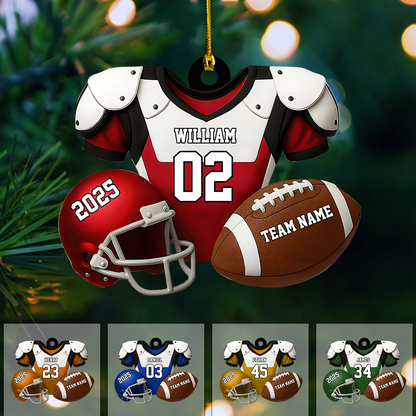 Personalized Football Jersey Ornament 2025 – Custom Name & Number Ornament, Christmas Gift for Football Player or Fan Ornament