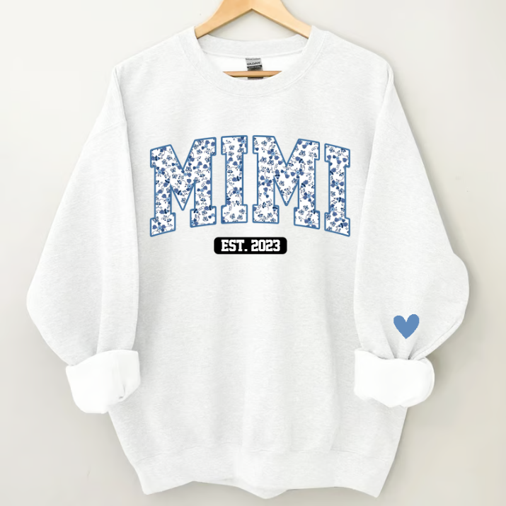 Gigi Flower Pattern Sweatshirt, Custom Grandma With Kids, Grandma Gift TH Sweatshirt Copy Copy Copy Sweatshirt