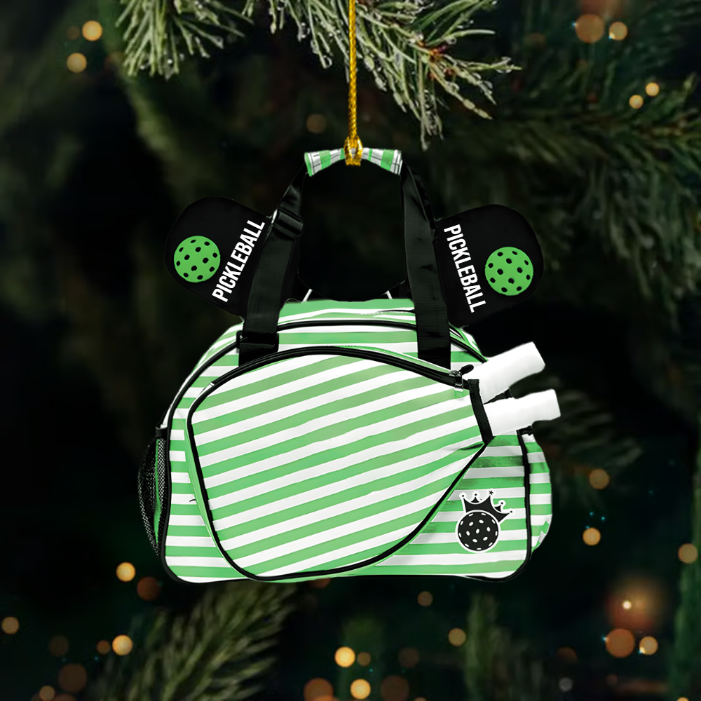 Personalized Pickleball Ornament 2025 – Custom Name Sports Bag Christmas Tree Decoration Gift Ornament