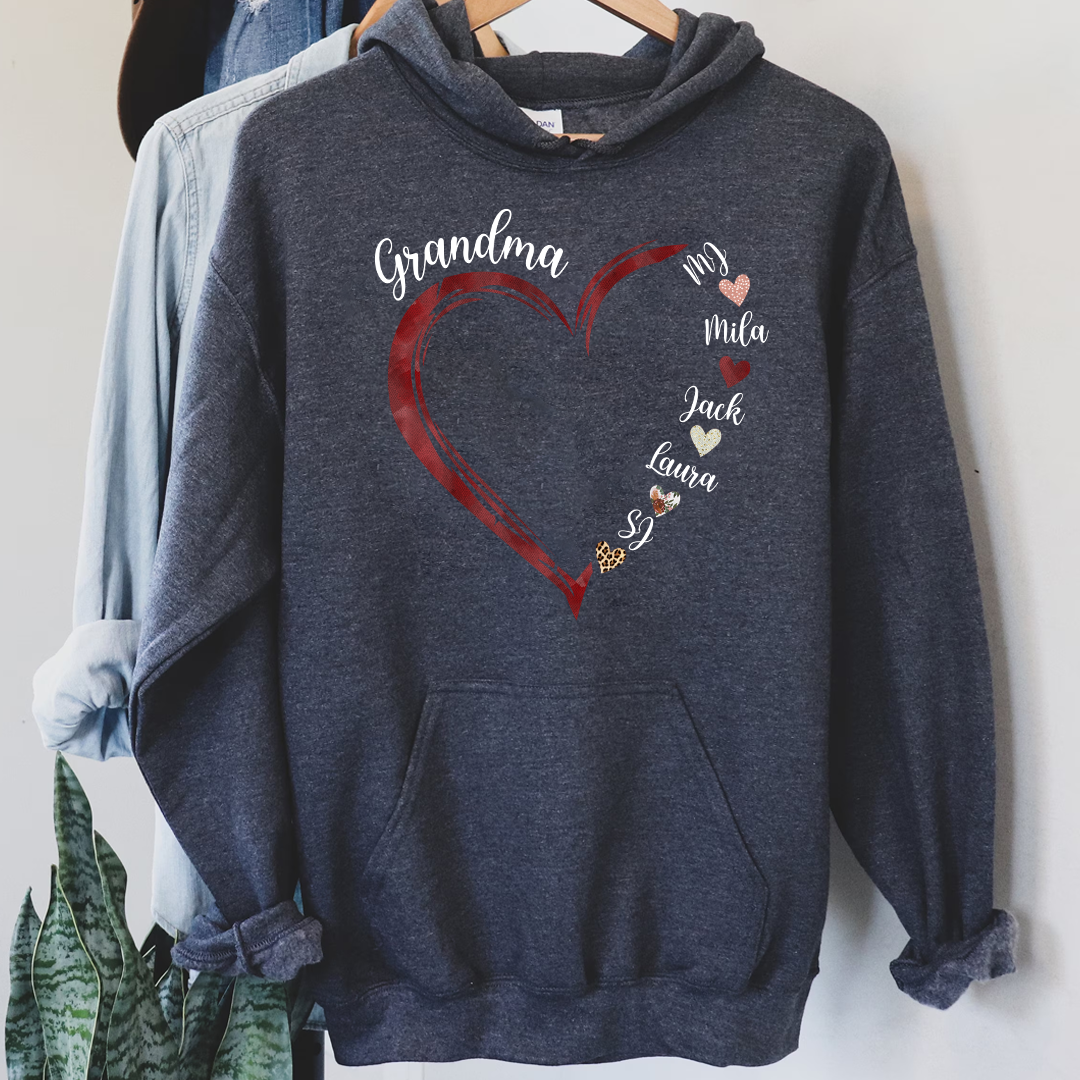 Grandma and Grandkids Hearts Personalized