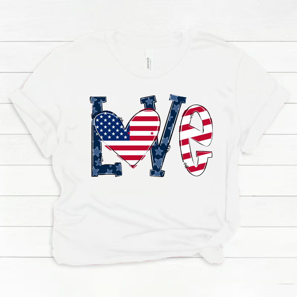 Personalized Love Grandma Life American Flag Longsleeve