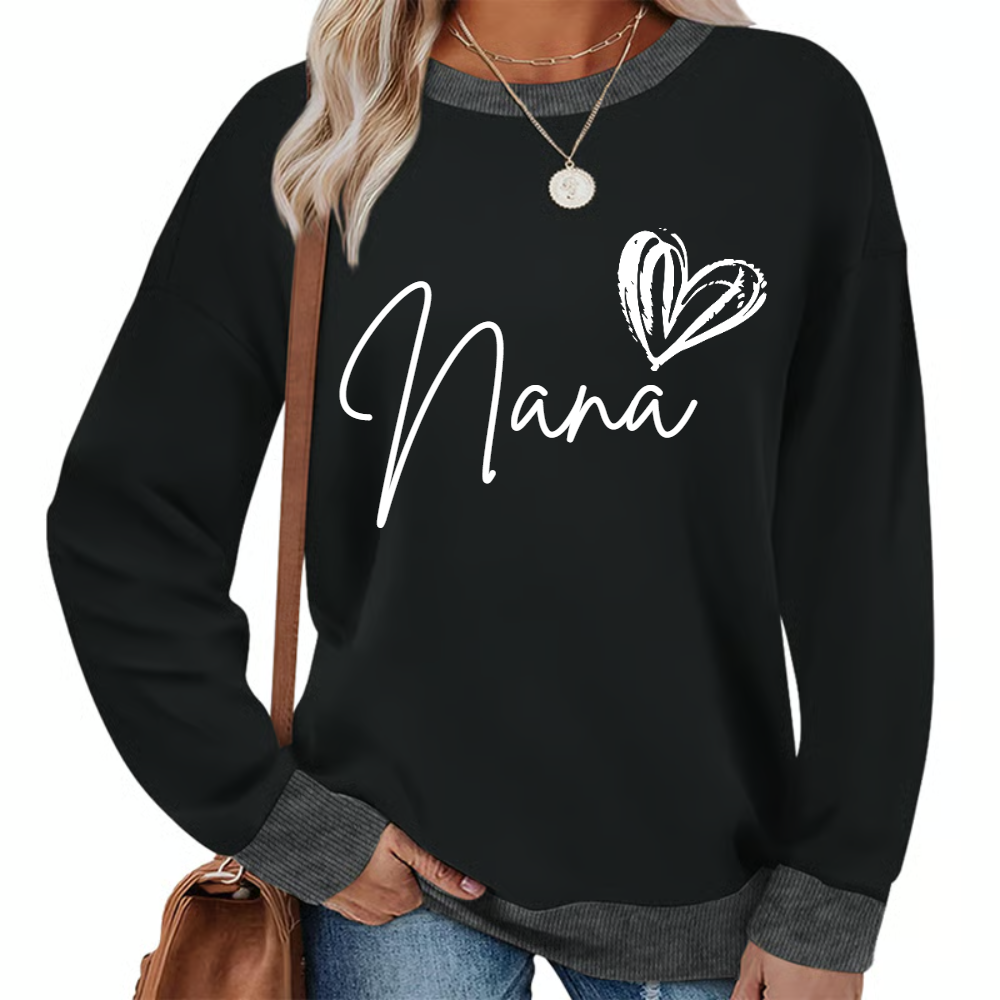 Custom Nana Heart Sweatshirt, Custom Gifts for Grandma and Grandchild