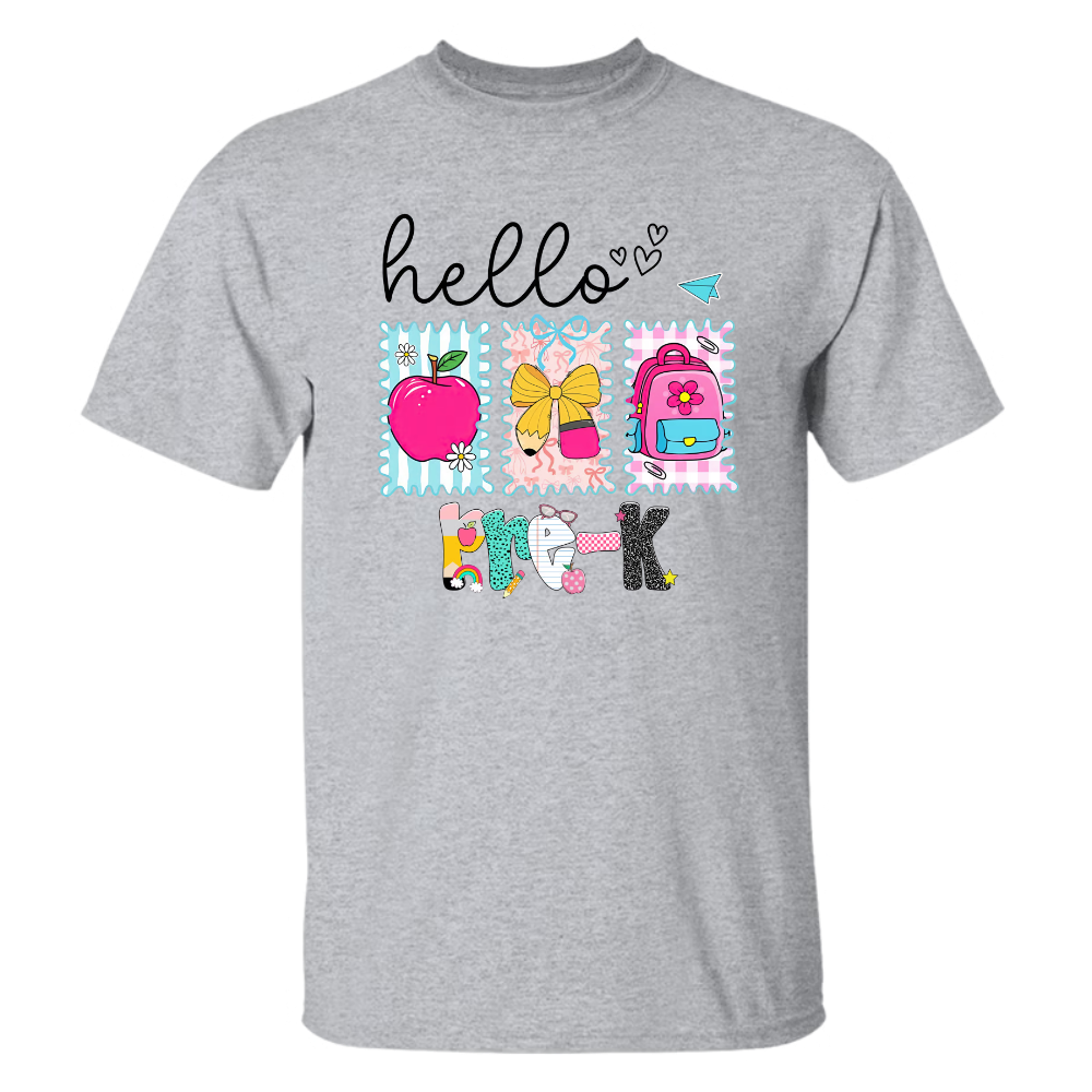 Preppy Back to School Hello Kindergarten Pre-K 1st 2d 3d 4th 5th Grades