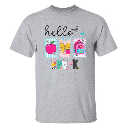 Preppy Back to School Hello Kindergarten Pre-K 1st 2d 3d 4th 5th Grades