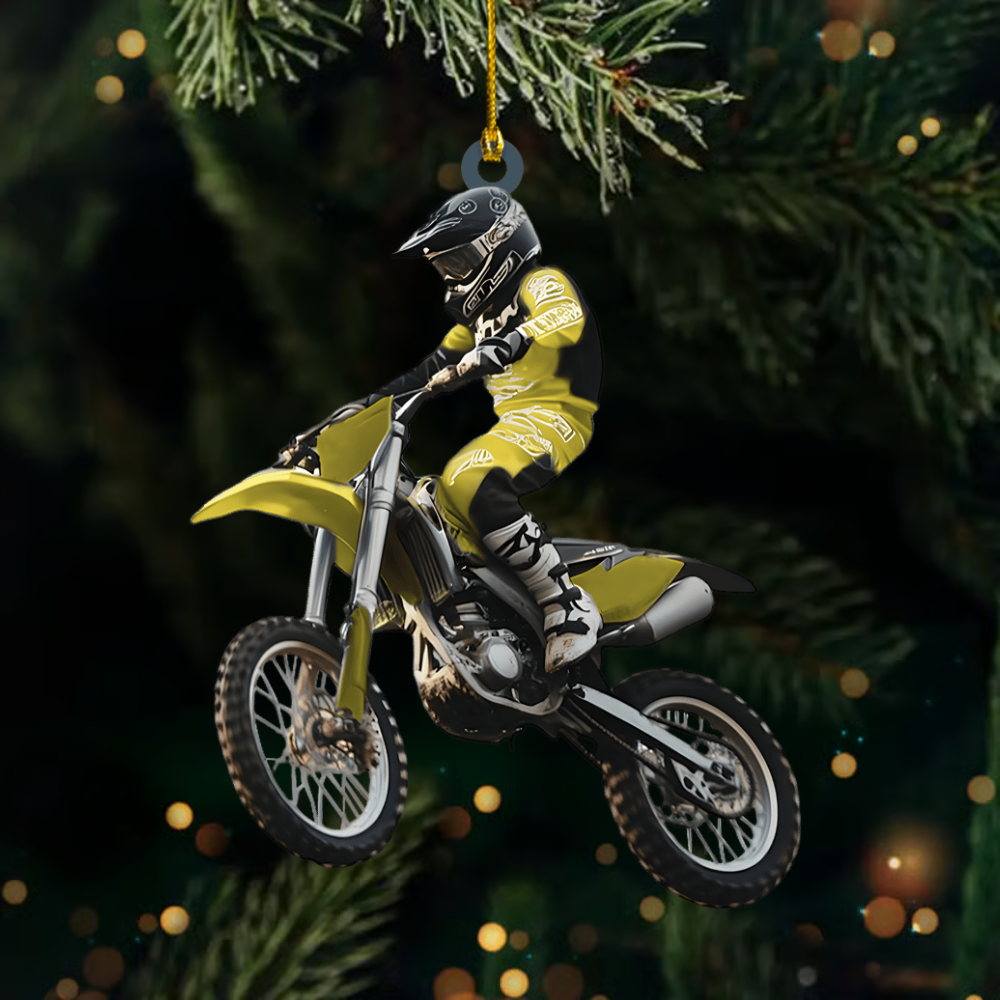 Personalized Motocross Ornament 2025 – Custom Dirt Bike Ornament with Name, Christmas Gift for Moto Riders Ornament