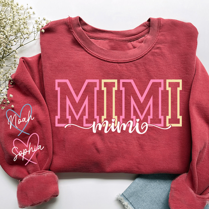 Personalized Grandma Name Sweatshirt, Warm Gift for Grandma And Grandchild