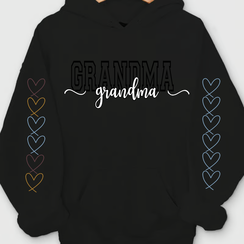 Personalized Grandma Name Sweatshirt, Warm Gift for Grandma And Grandchild