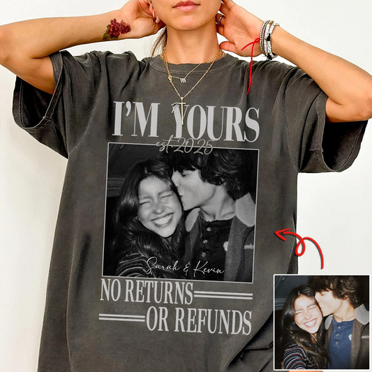 Personalized Couple Photo T Shirt, Custom Romantic Picture Tee with Names and Year, Vintage Style Unisex Shirt for Anniversary Valentine Wedding Gift
