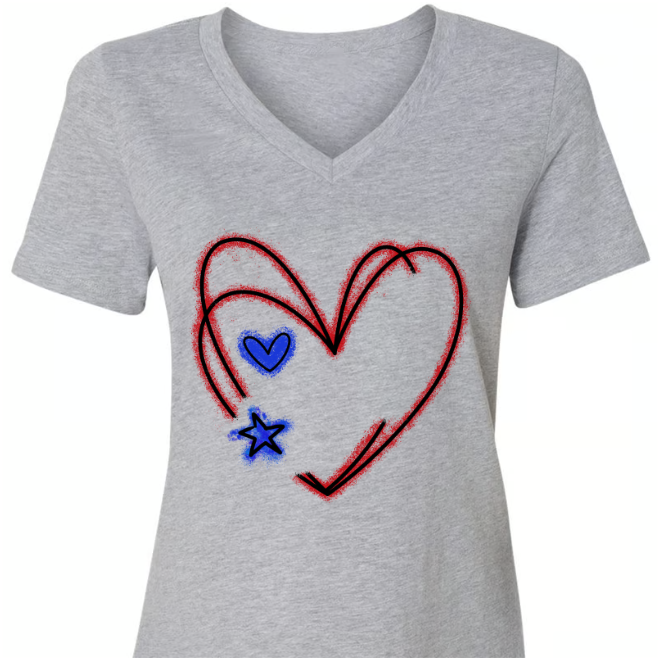 Heart USA Flag Nana Mimi Grandma With Kids CTH01