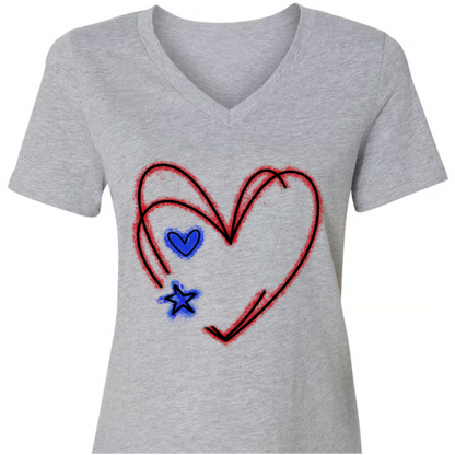 Heart USA Flag Nana Mimi Grandma With Kids CTH01