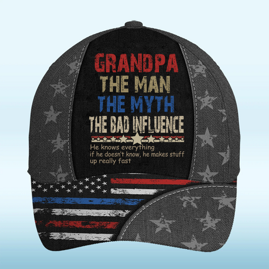 Grandpa The Man THe Myth The Bad Influence Independence Day Gift