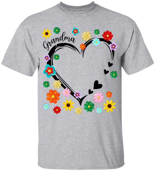 Grandma Heart Flower Color With Grandkids, Mother's Day Gift TH