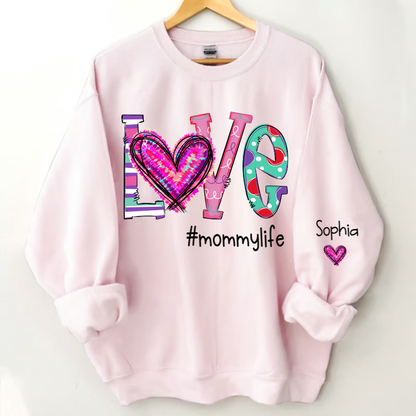 Love grandmalife with kids Valentine's Day Sweatshirt  Sweatshirt
