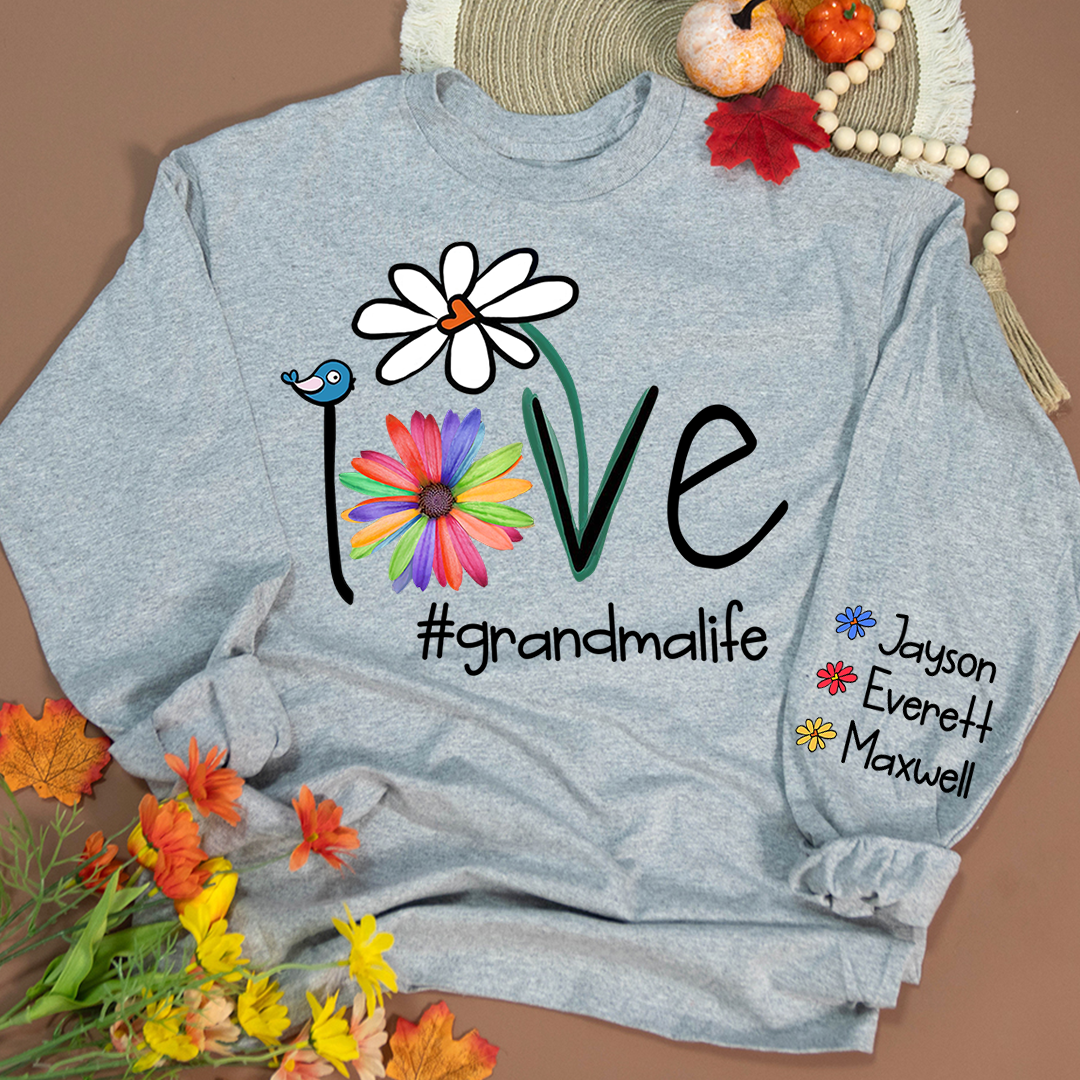 Personalized Love Grandma Life Flower CTH01 Longsleeve
