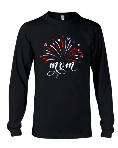 Firework America Flag Mom Mama Mommy And Kids