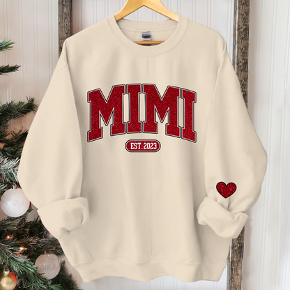 Mimi Grandma Nana And Kids Glitter CTH01 Sweatshirt