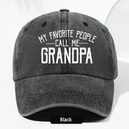 My Favorite People Call Me Love - Personalized Custom Vintage Washed Denim Cap
